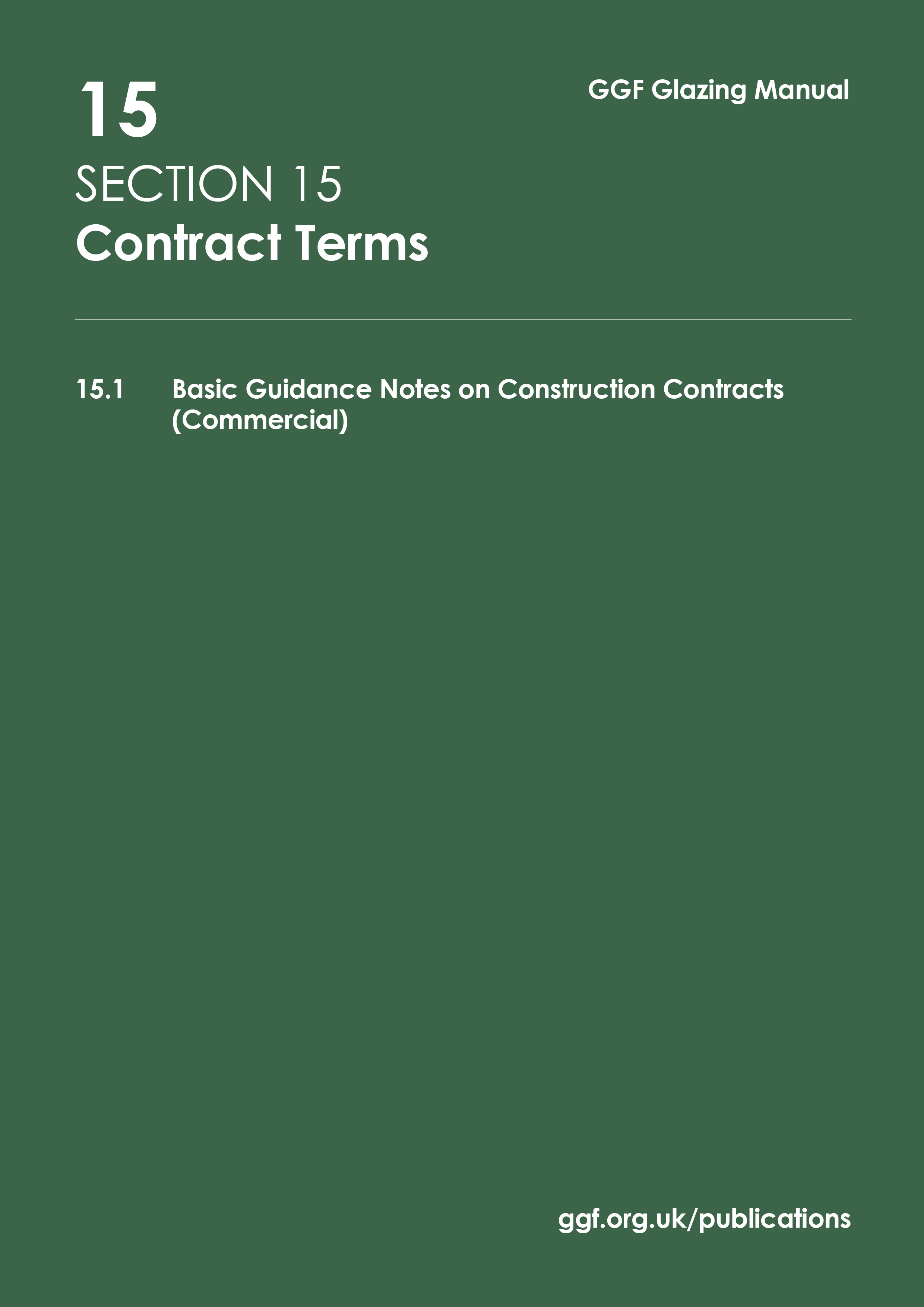 15.1 Basic Guidance Notes on Construction Contracts (Commercial)