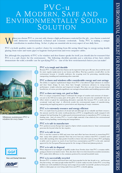 PVC-u A Modern, Safe and Environmentally Sound Solution
