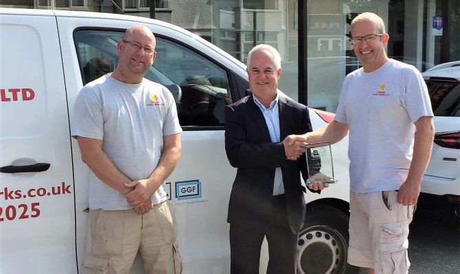 Lancing Glass Works GGF Founder Member award presentation