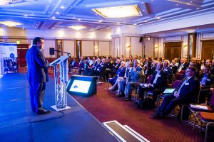Broadcaster and journalist Declan Curry addresses attendees at GGF Members Day 2018