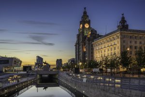 The Three Graces comprise the Liver Building, the Cunard and Port Authority