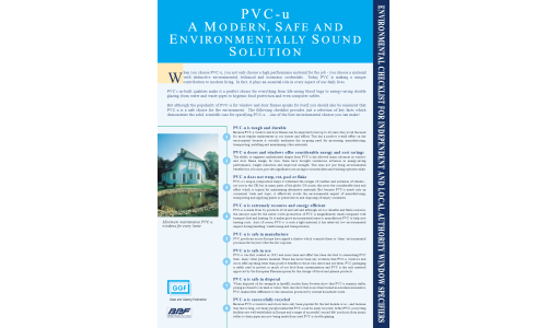 PVC-u A MODERN, SAFE AND ENVIRONMENTALLY SOUND SOLUTION