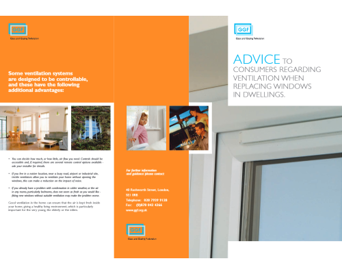 Advice To Consumer Regarding Ventilation When Replacing Windows In Dwellings